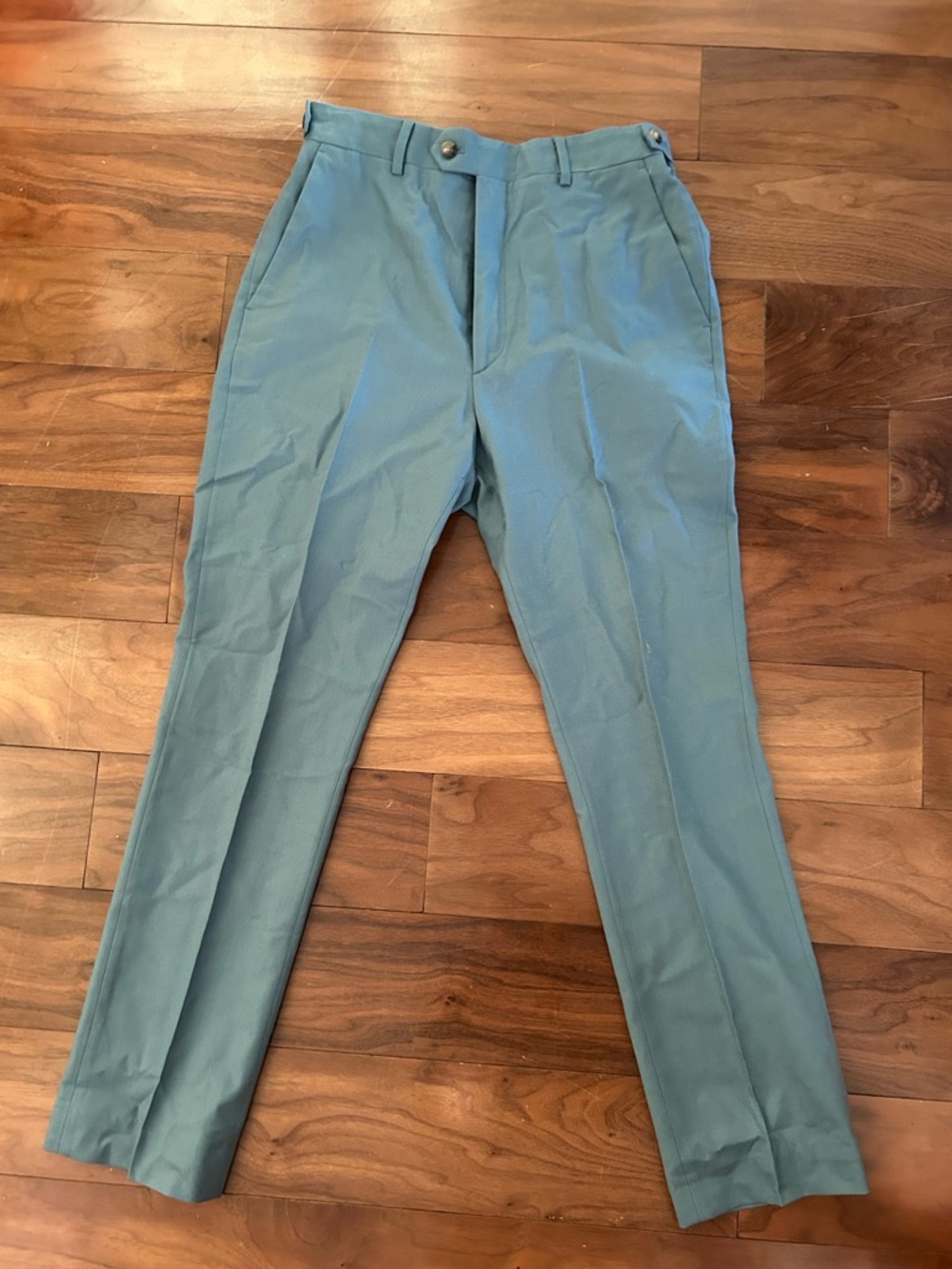 Slim Tailored Men's Pant (wool) - Turquoise Blue - De Fursac French Tailor